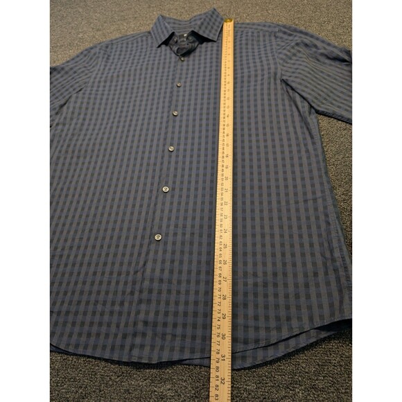 Hugo Boss Shirt Mens Large 44 17.5 Slim Fit Long Sleeve Button-Up Checkered - Picture 4 of 7